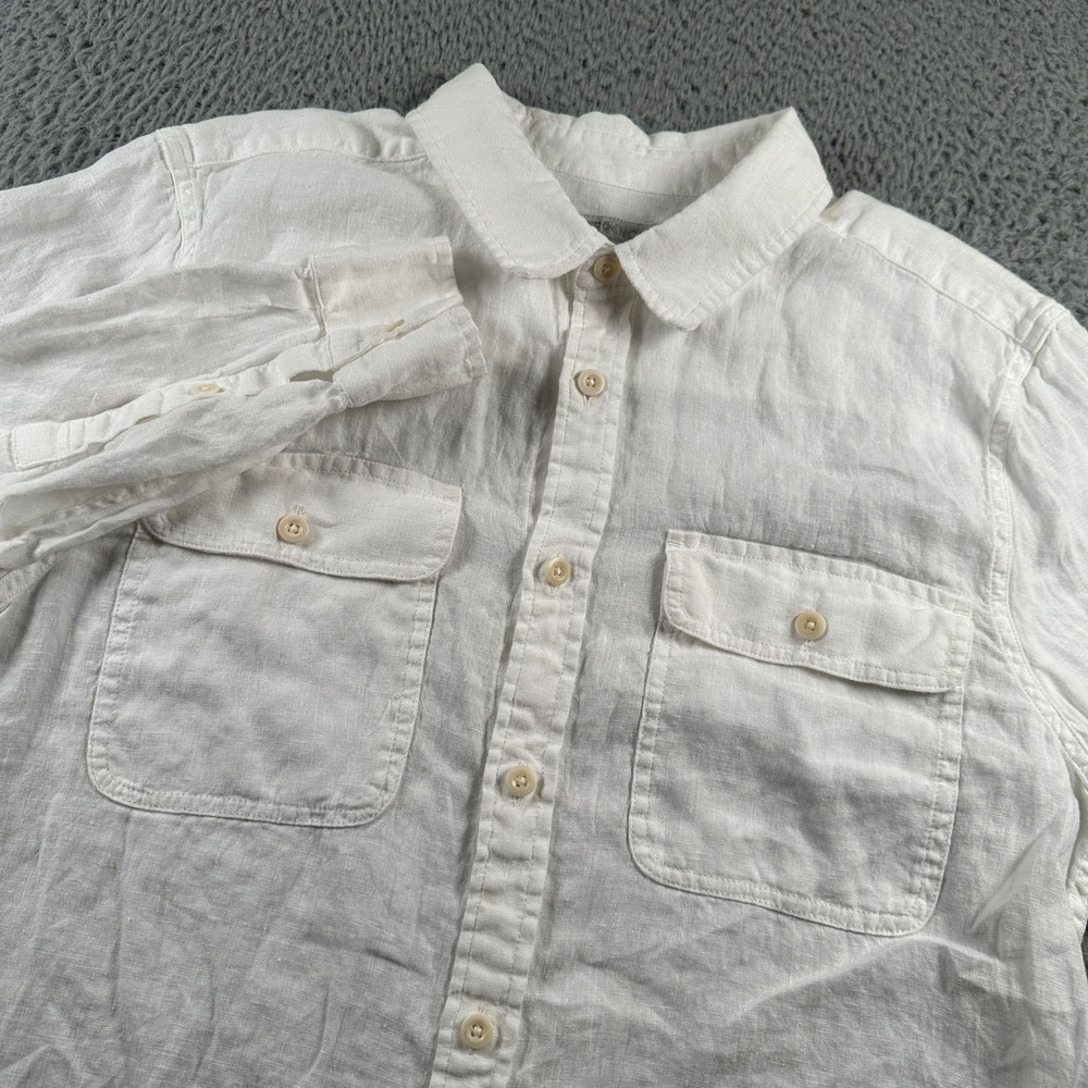 Outerknown‎ x Baird McNutt Shirt Mens S White Linen Long Sleeve Button Up